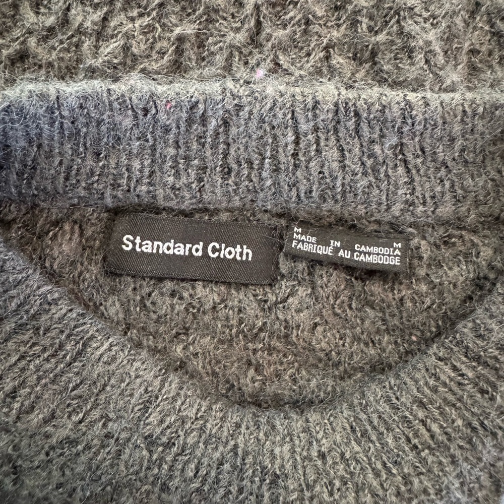 Standard Cloth by Urban Outfitters Sweater Grey Lightweight Oversized Sz M NWOT - Picture 2 of 9